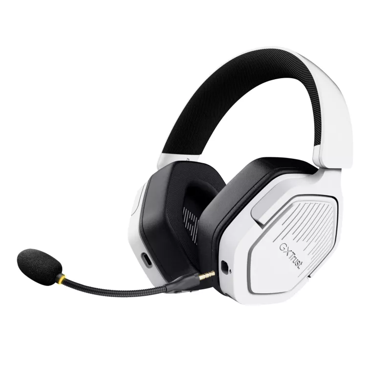 Trust GXT 493W Carus austiņas vadu un bezvadu, galvas lente, ķivere Spēļu USB Type-C / USB Type-A Bluetooth Balts