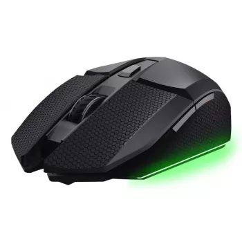 Spēļu pele TRUST GXT 122 Felox+ — labās rokas, optiska, RF Wireless + Bluetooth, 10000 DPI, 7 pogas, vairāku krāsu LED, melna