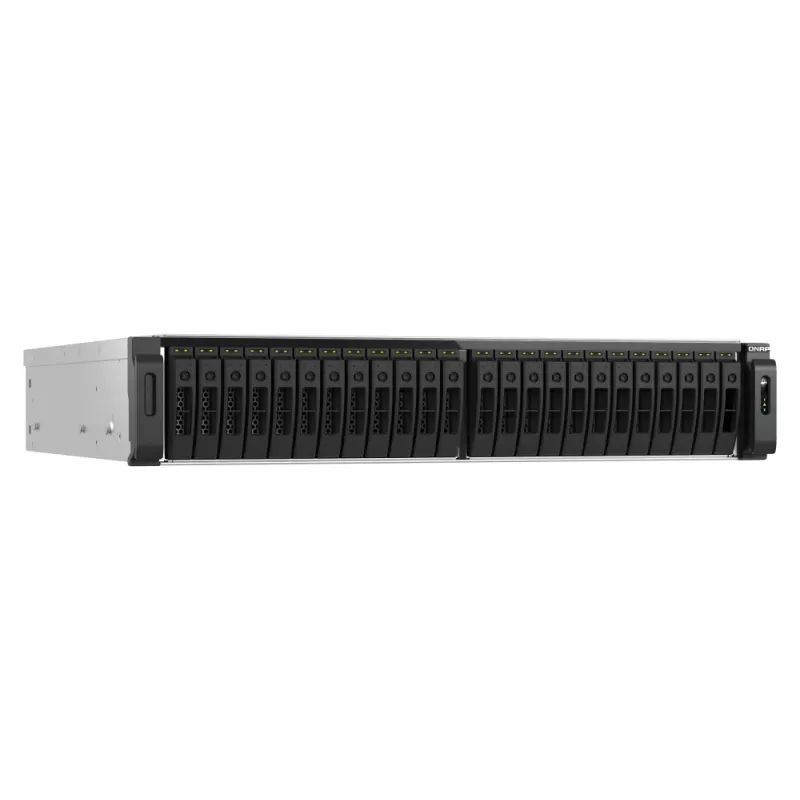 QNAP TS-H3077AFU-R7-64G NAS/krātuves serveris statņu (2U) AMD Ryzen™ 5 64 GB DDR5 0 TB QuTS hero Melns, Metālisks