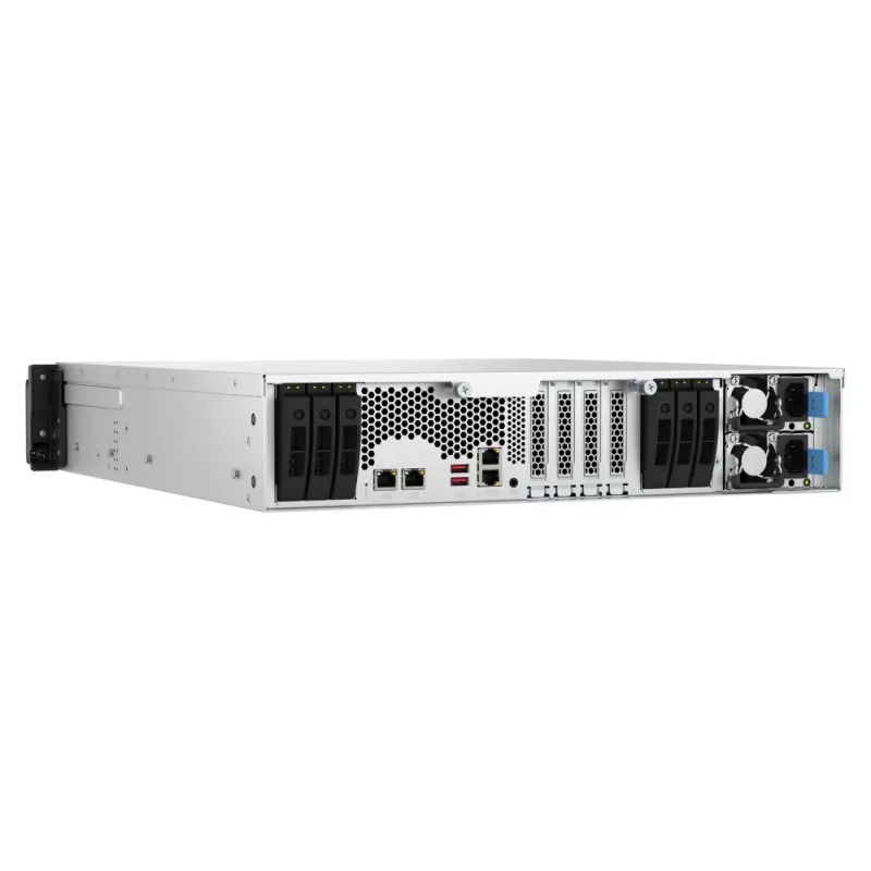 QNAP TS-H3077AFU-R7-64G NAS/krātuves serveris statņu (2U) AMD Ryzen™ 5 64 GB DDR5 0 TB QuTS hero Melns, Metālisks