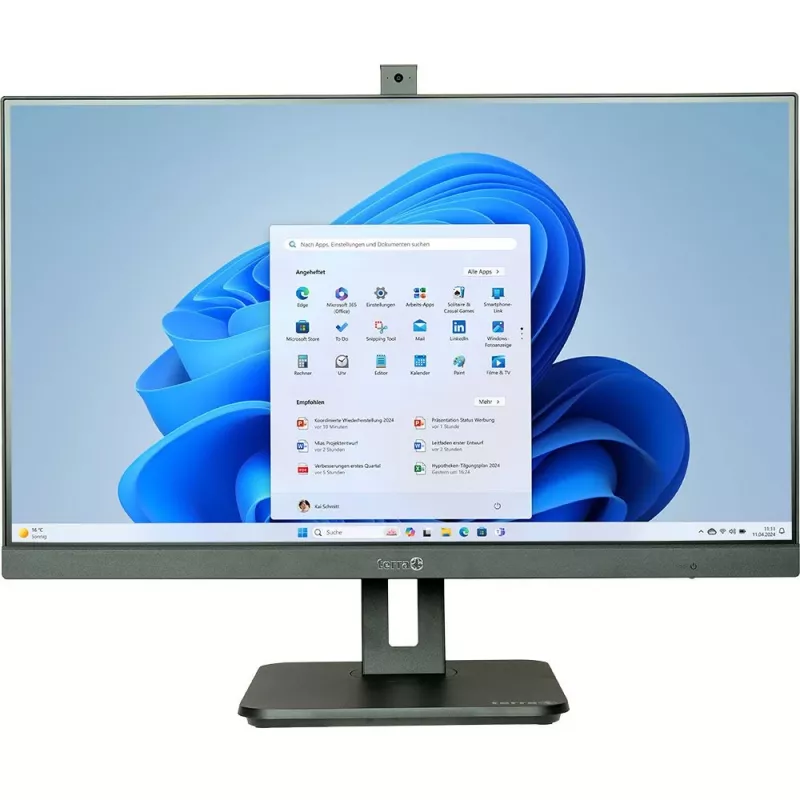 TERRA 1001378 Viss-vienā dators/darbstacija Intel® Core™ i5 i5-12400 68,6 cm (27 collas) 1920 x 1080 pikseļi 8 GB DDR5-SDRAM 1 TB SSD Windows 11 Home Wi-Fi 6 (802.11ax) Melns