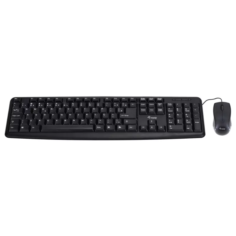 Equip 245201 tastatūra Pele iekļauta Biroja USB QWERTY Spāņu Melna