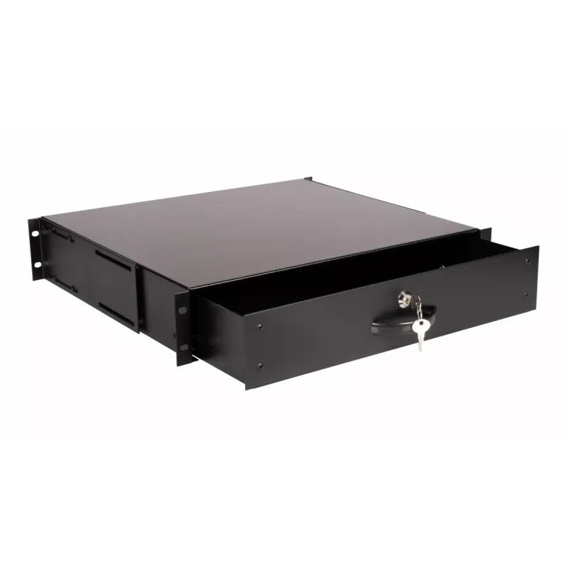 Atvilktņu bloks Equip Lockable Drawer 19' 2U RAL9005 Melns