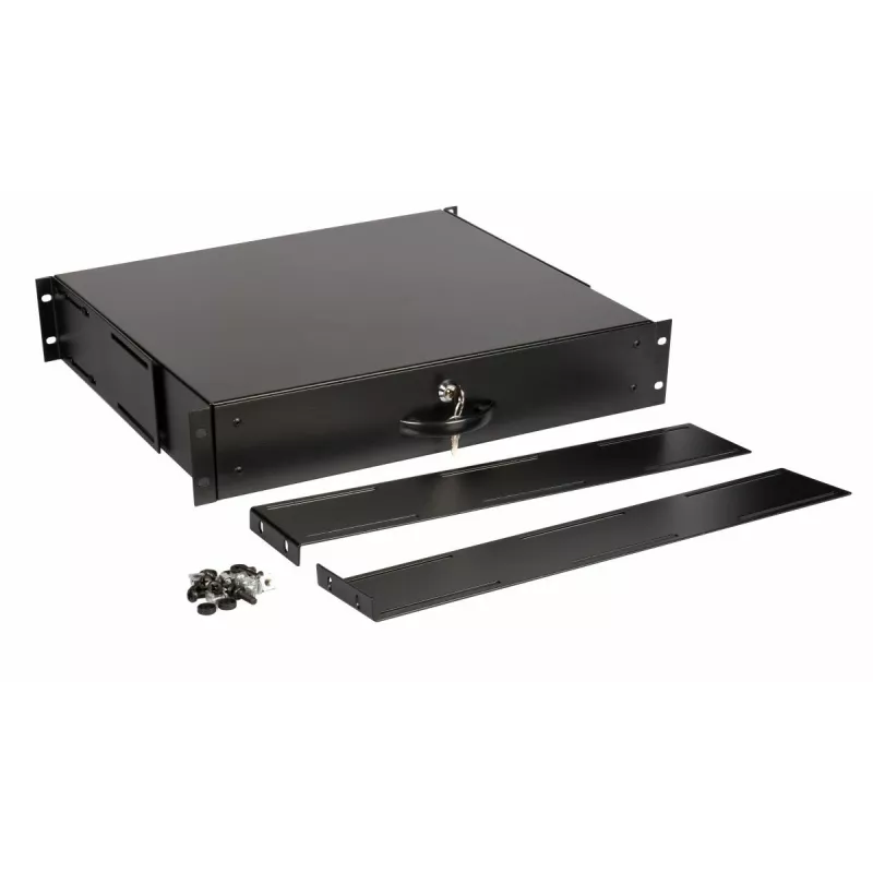 Atvilktņu bloks Equip Lockable Drawer 19' 2U RAL9005 Melns
