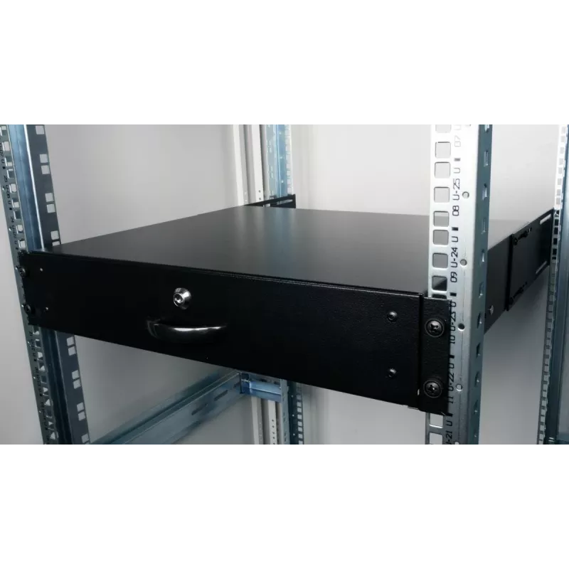 Atvilktņu bloks Equip Lockable Drawer 19' 2U RAL9005 Melns