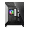 Mini Tower PC Case Cougar FV150 ARGB — melna, atbalsta 2x120/140mm sānu ventilatorus, 1x120mm aizmugurē, HDD 2,5 collas/3,5 collas, 285×435×365 mm