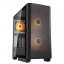 PC Midi Tower korpuss Cougar Airface FLO ARGB, melns — atbalsta 2x180mm priekšā, 1x120mm aizmugurē, 2.5/3.5 collu diskdziņi, 240×480×509 mm