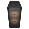 PC Midi Tower korpuss Cougar Airface FLO ARGB, melns — atbalsta 2x180mm priekšā, 1x120mm aizmugurē, 2.5/3.5 collu diskdziņi, 240×480×509 mm