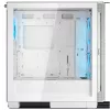 COUGAR PC Midi Tower korpuss Airface FLO ARGB balts — 2x180mm priekšā, 1x120mm aizmugurē, atbalsta 2,5 collu/3,5 collu HDD, 240×480×509 mm