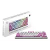 MSI FORGE GK600 TKL WIRELESS VIOLET tastatūra Spēļu USB + Bluetooth QWERTY Spāņu Rozā, Violeta, Balta