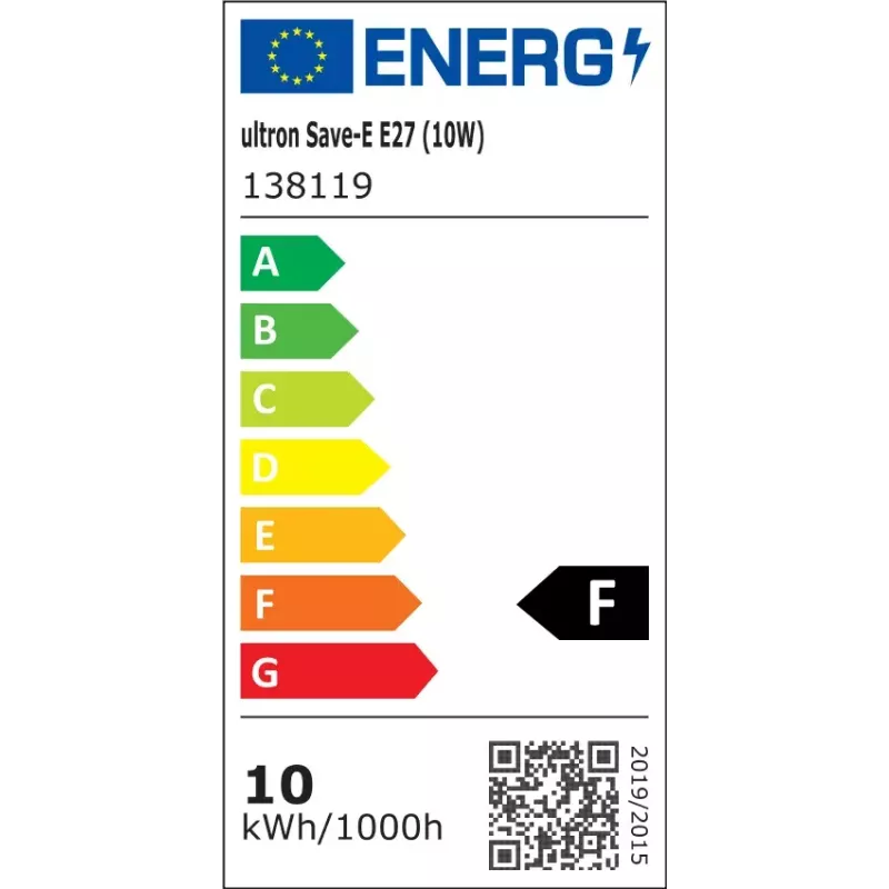 Enerģijas taupīšanas spuldze Ultron 138119 10 W E27 3000 K