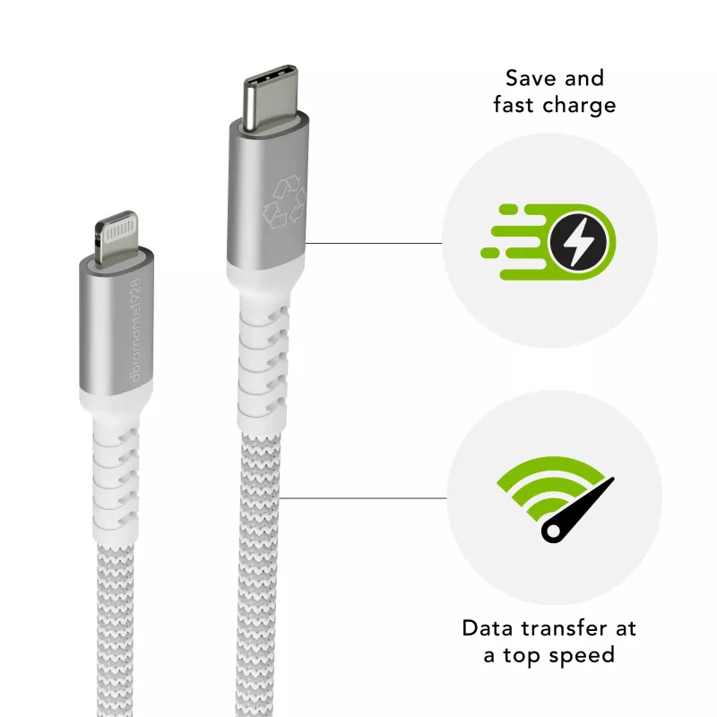 dbramante1928 re-charge Pro - BRD Kabelis 2m USB-C uz Lightning -W
