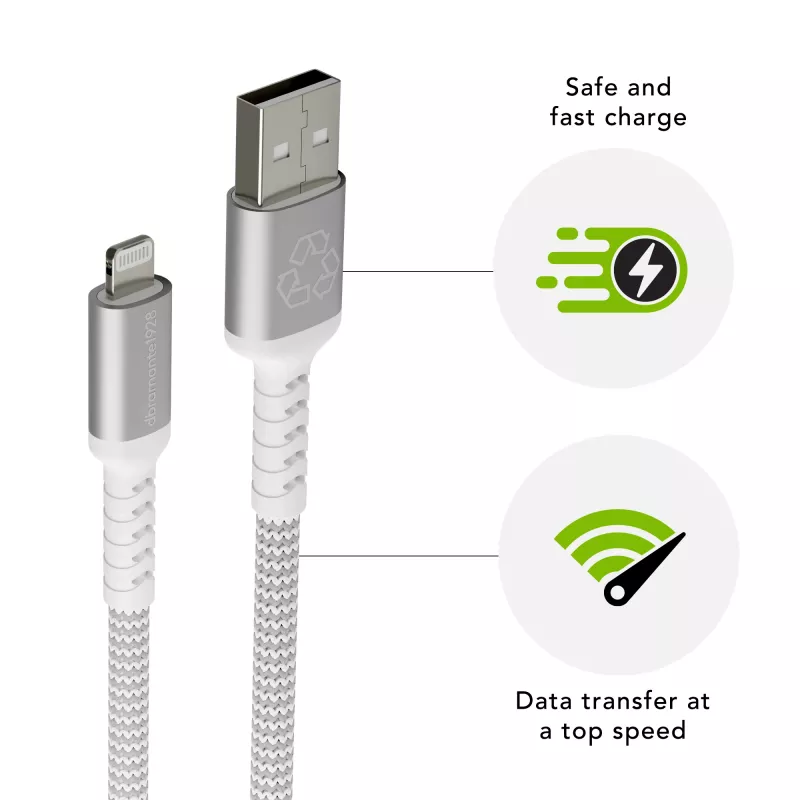 dbramante1928 re-charge Pro - BRD kabelis 2,5 m USB-A uz Lightning - W