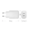 dbramante1928 re-charge Pro - EU sienas lādētājs 2x USB-C 20W - W