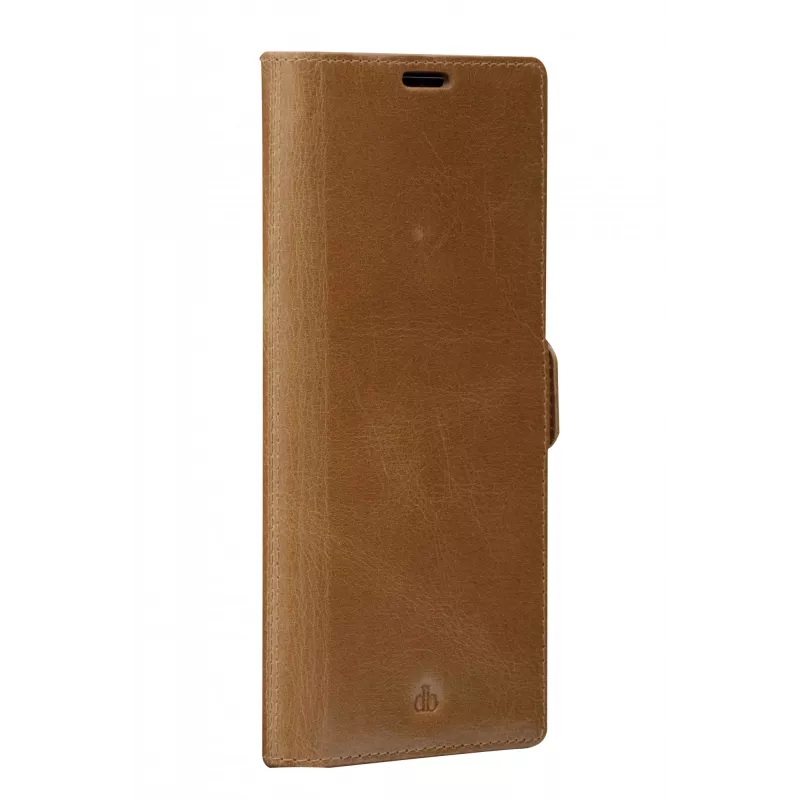 Folio futrālis dbramante1928 Lynge Samsung Galaxy S22 Ultra, iedeguma krāsā, piemērots ekrāniem līdz 17,3 cm (6,8 collām), galda statīvs