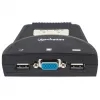 Manhattan KVM slēdzis Mini 2-portu, 2x USB-A, kabeļi iekļauti, audio atbalsts, vadība 2 datoriem no vienas peles/klaviatūras/ekrāna, melns, mūža garantija, iepakots kastē