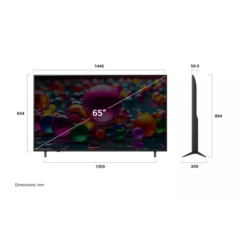 LG UHD AI 65UA75003LA TV 165,1 cm (65 collas) 4K Ultra HD Smart TV Wi-Fi Melns