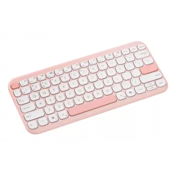Bezvadu ASUS Marshmallow KW100 75% Bluetooth klaviatūra — QWERTZ vācu, šķērveida slēdži, rozā
