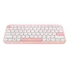 Bezvadu ASUS Marshmallow KW100 75% Bluetooth klaviatūra — QWERTZ vācu, šķērveida slēdži, rozā