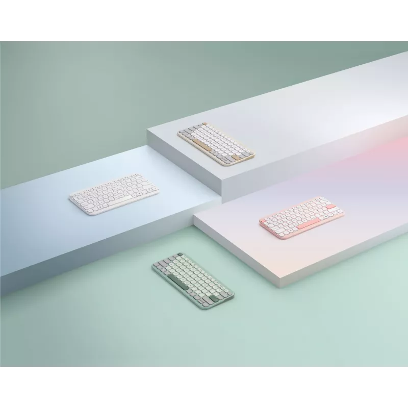 Bezvadu ASUS Marshmallow KW100 75% Bluetooth klaviatūra — QWERTZ vācu, šķērveida slēdži, rozā
