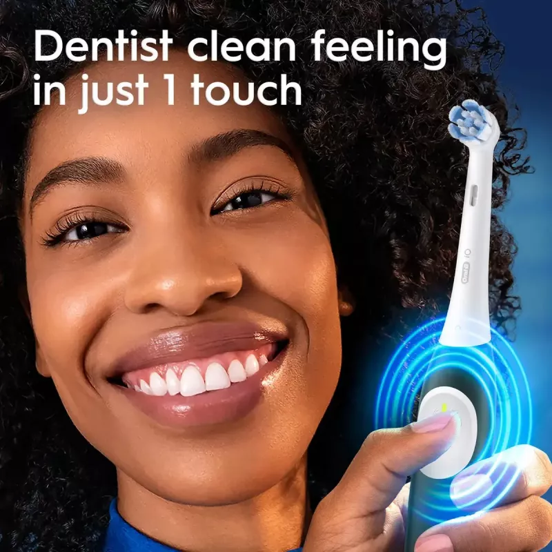 Electric toothbrush BRAUN iO2 — rechargeable adult toothbrush, 3 modes, pressure sensor, 2 brush heads, Forest zaļa