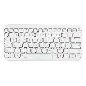 Bezvadu Bluetooth tastatūra ASUS KW100 Marshmallow — 75% izkārtojums, QWERTZ, šķērveida slēdži, balta