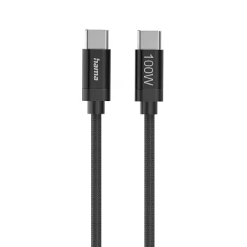 Hama Fabric USB kabelis USB 2.0 1.5 m USB C Melns