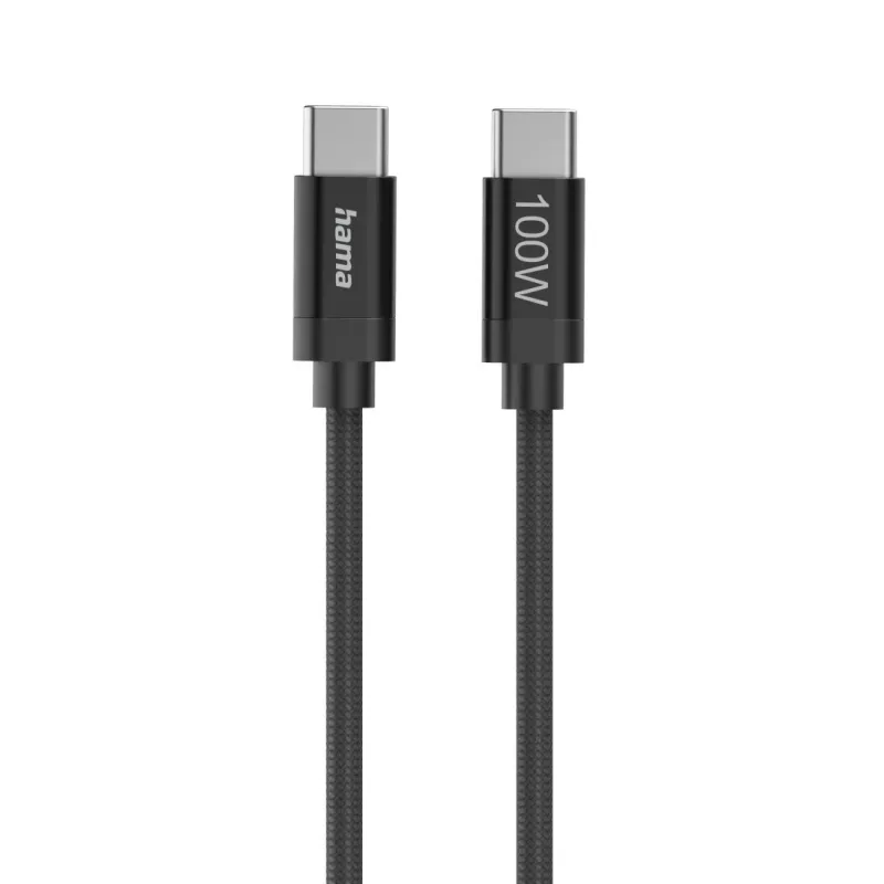 Hama Fabric USB kabelis USB 2.0 1.5 m USB C Melns