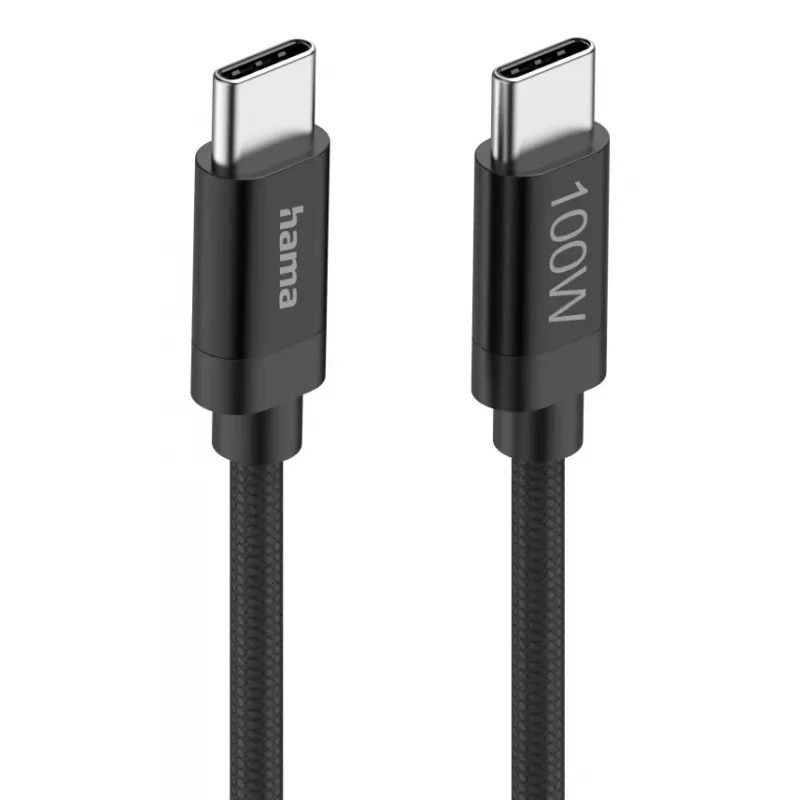 Hama Fabric USB kabelis USB 2.0 1.5 m USB C Melns