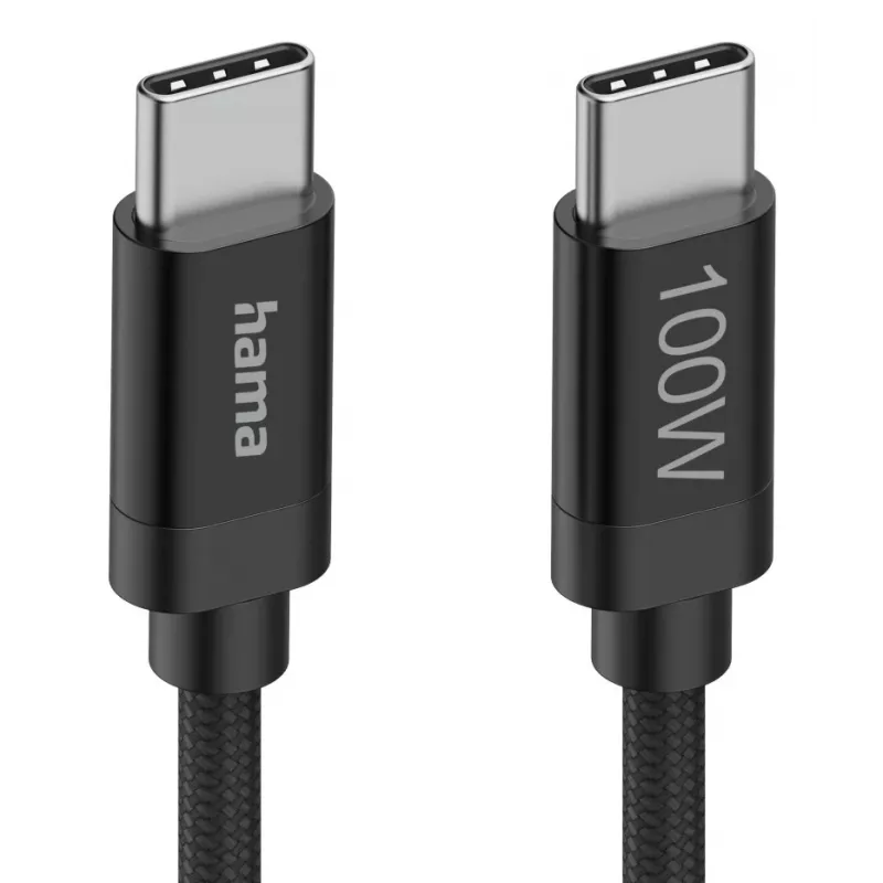 Hama Fabric USB kabelis USB 2.0 1.5 m USB C Melns