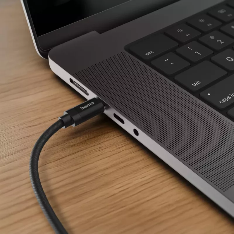 Hama Fabric USB kabelis USB 2.0 1.5 m USB C Melns