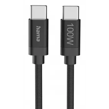 Hama Fabric USB kabelis USB 2.0 3 m USB C Melns