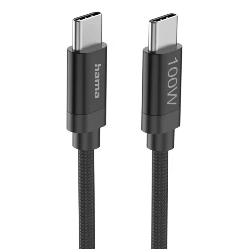 Hama Fabric USB kabelis USB 2.0 3 m USB C Melns