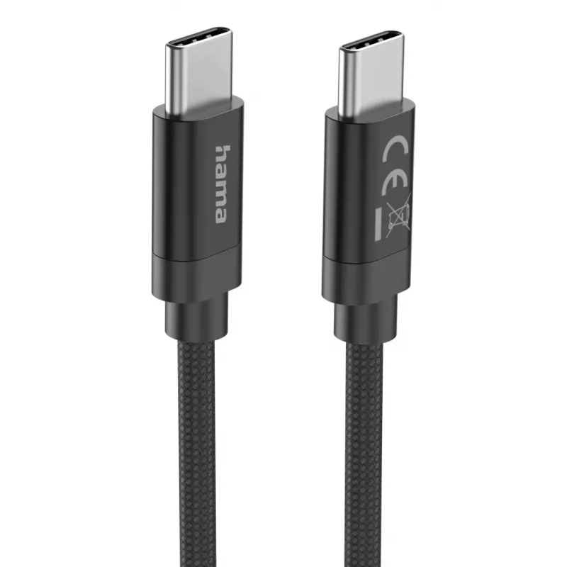 Hama Fabric USB kabelis USB 2.0 3 m USB C Melns
