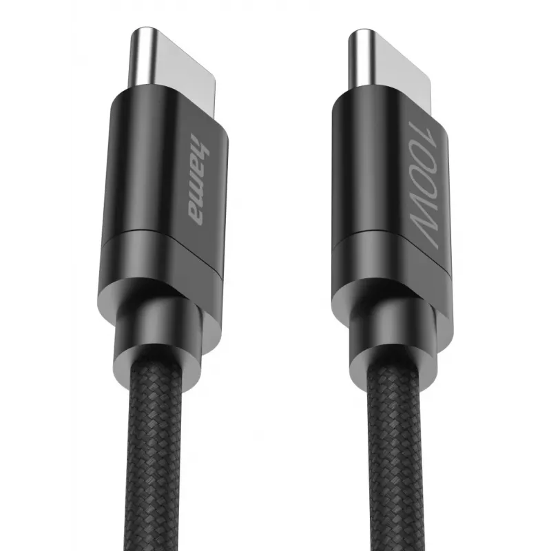 Hama Fabric USB kabelis USB 2.0 3 m USB C Melns