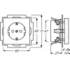 Kontaktligzda CEE 7/3 Busch-Jaeger 2013-0-5265, 2P+E, 250V/16A, melna, 71×41 mm