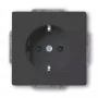 Kontaktligzda CEE 7/3 Busch-Jaeger 2013-0-5265, 2P+E, 250V/16A, melna, 71×41 mm