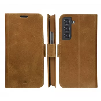 Folio vāciņš telefonam dbramante1928 Copenhagen plāns Samsung Galaxy S22, 6,1 collu ekrāns, iedeguma krāsa, galda statīvs