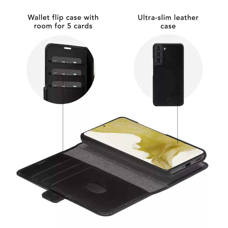 Wallet case dbramante1928 Lynge Samsung Galaxy S21+ (6.7 inch, Melns) ar 3 karšu kabatiņām
