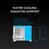 Mini Tower PC Case Cougar FV150 ARGB balta — Micro-ATX / Mini-ITX, sānu logs, 2x120 mm + 1x120 mm ventilatori, 2,5 collu un 3,5 collu nodalījumi