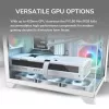 Mini Tower PC Case Cougar FV150 ARGB balta — Micro-ATX / Mini-ITX, sānu logs, 2x120 mm + 1x120 mm ventilatori, 2,5 collu un 3,5 collu nodalījumi
