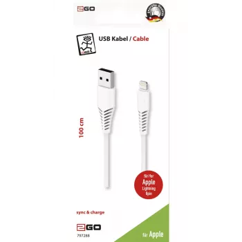 Lightning kabelis 2GO 797288 1 m Balts USB B