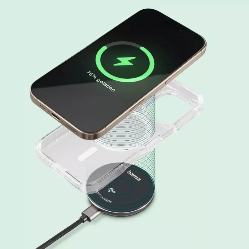 Hama 00201735 mobilo ierīču lādētājs Viedtālrunis Melns USB Bezvadu uzlāde Ātrā uzlāde Iekštelpām