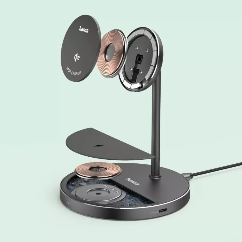 Hama 00201738 mobilo ierīču lādētājs Austiņas, Viedtālrunis Melns USB Bezvadu uzlāde Ātrā uzlāde Iekštelpām