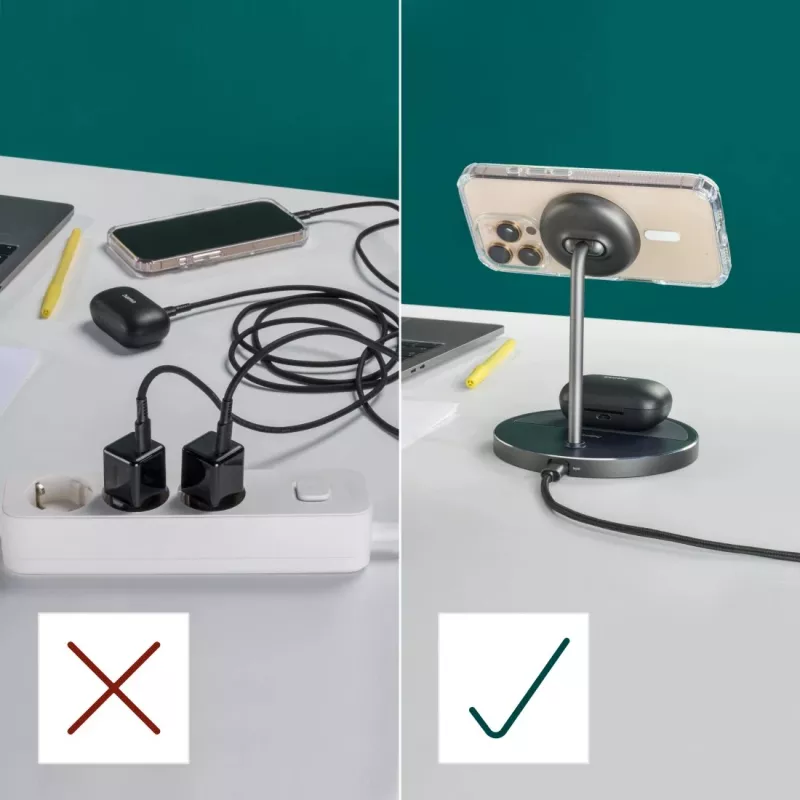 Hama 00201738 mobilo ierīču lādētājs Austiņas, Viedtālrunis Melns USB Bezvadu uzlāde Ātrā uzlāde Iekštelpām