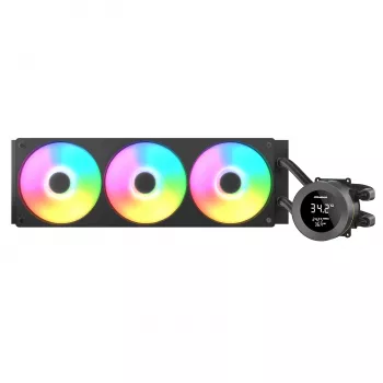 Viss-vienā šķidruma CPU dzesētājs Cougar Poseidon Vistek 360, ARGB, 120 mm ventilatori, 700–2500 RPM, melns
