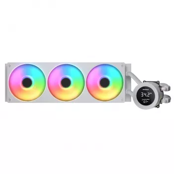 Universāls šķidruma CPU dzesētājs Cougar Poseidon Vistek 360, ARGB, 120 mm ventilatori, balts, atbalsta LGA1700/AM5