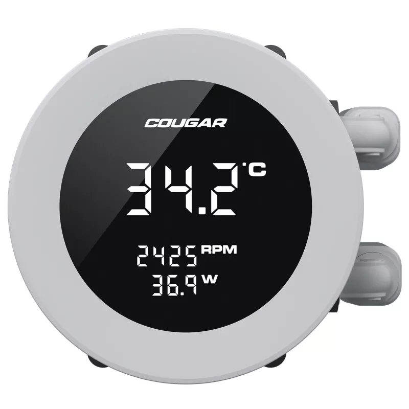 Universāls šķidruma CPU dzesētājs Cougar Poseidon Vistek 360, ARGB, 120 mm ventilatori, balts, atbalsta LGA1700/AM5