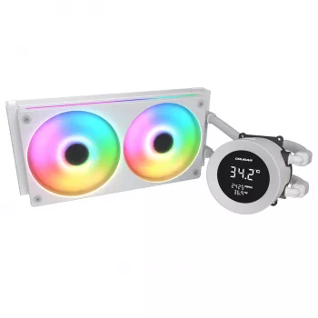 COUGAR CPU Water Cooling Poseidon Vistek 240, ARGB, balta, Daudzfunkcionāls šķidruma dzesētājs, 12 cm, 700 RPM, 2500 RPM, Balts