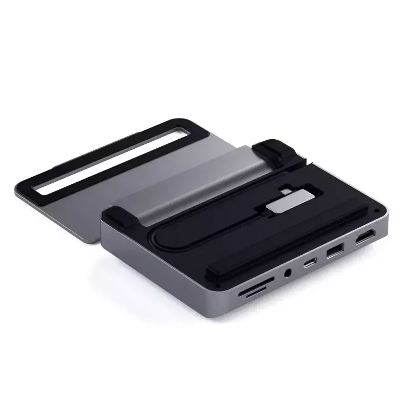 Planšetdatora dokstacija Satechi ST-TCSHIPM USB-C (USB 3.2 Gen 1) ar HDMI, SD/microSD, 60 W PD, pelēka